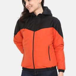 Plutus Hooded Colourblocked Open Front Jacket image 2