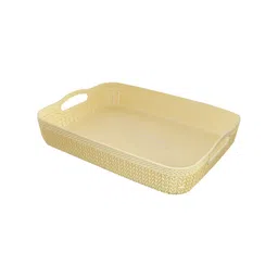 Kuber Industries Grey & Yellow Set Of 2 Textured Basket image 5