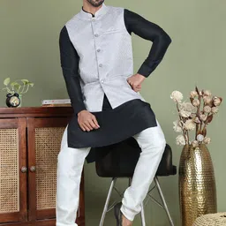 Anouk Men Woven Design Nehru Jacket image 4