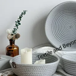 Textile and Beyond Grey 3 Pieces Jute Tote Basket-image-60