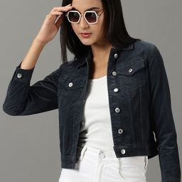 SHOWOFF Spread Collar Corduroy Denim Jacket-image-60