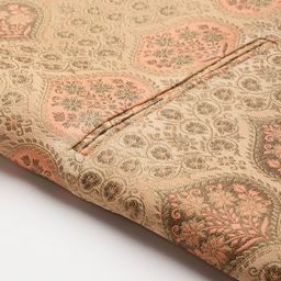 MANQ Men Peach Woven Jaquard Silk Nehru Jacket image 3