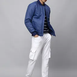 High Star Men Navy Blue Bomber Jacket-image-11