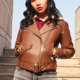 Crimsoune Club Lapel Collar Crop Biker Jacket-39
