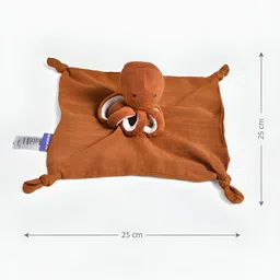 miarcus Mi Arcus Octopi Security Blanket 25x25 cm with Cuddle Soft Toy Brown image 2