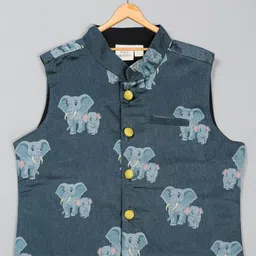 SAKA DESIGNS Boys Printed Regular Kurta with Pyjamas image 3
