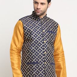 KRAFT INDIA Embroidered Silk Nehru Jackets-image-63