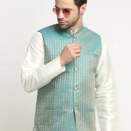 KRAFT INDIA Striped Woven Design Nehru Jackets-picture-11