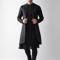 KISAH Mandarin Collar Kurta with Churidar  with Printed Jacket-picture-40