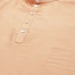 KISAH Men Peach-Coloured Kurta with Churidar & Nehru Jacket image 2