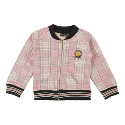 Actuel Girls Geometric Checked Bomber Jacket-picture-16