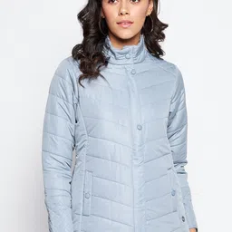 Duke Women Blue Padded Jacket-image-40