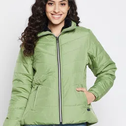 Duke Women Green Quilted Jacket-image-44