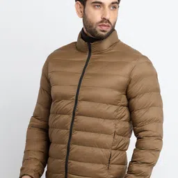 Status Quo Men Brown Quilted Jacket-image-90