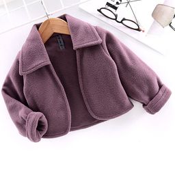 Enfance Girls Mauve Open Front Jacket-picture-0