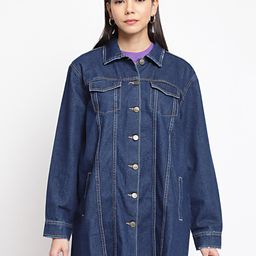 Belliskey Women Blue Washed Lightweight Longline Denim Jacket-picture-35