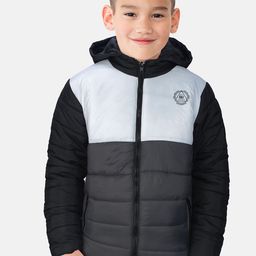 Gini and Jony Boys Grey Black Colourblocked Puffer Jacket-image-56