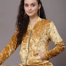 KASSUALLY Women Gold-Toned Bomber Jacket-picture-29
