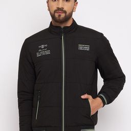 Duke Men Black Typography Padded Jacket-18
