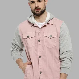 Campus Sutra Men Pink Colourblocked Windcheater Outdoor Tailored Jacket-32