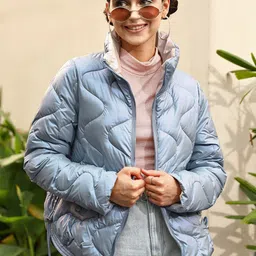 STREET 9 Women Blue Puffer Jacket-image-55