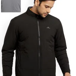 Status Quo Men Grey Solid Reversible High Neck Jacket-image-91