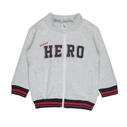 Bodycare Boys Grey Typography Cotton Bomber with Patchwork Jacket-image-54