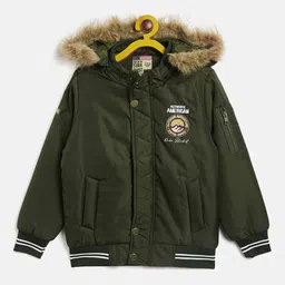 Duke Boys Green Parka with Patchwork Jacket-image-80