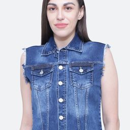 FCK-3 Women Washed Crop Denim Jacket-picture-14