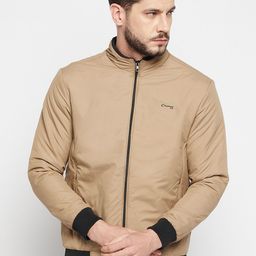 Camey Men Beige Lightweight Bomber Jacket-image-73