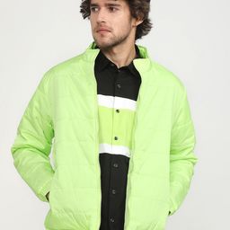HIGHLANDER Men Green key lime Puffer Jacket with Patchwork-image-37