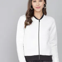 Kotty Women White Lightweight Bomber Jacket-image-36