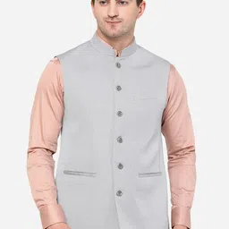 MODI JACKET Men Grey Nehru jacket-7