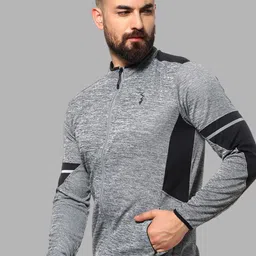Campus Sutra Men Grey Windcheater Outdoor Open Front Jacket-image-58