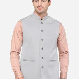 MODI JACKET Men Grey Nehru jacket-6