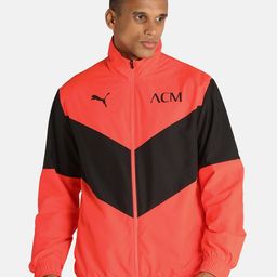 Puma Men Red & Black Colourblocked AC Milan Prematch Woven Football Jacket-picture-43