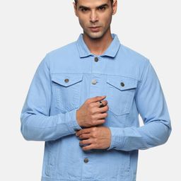 Old Grey Men Blue Regular Pure Cotton Denim Jacket-picture-28