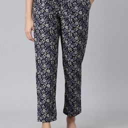 Enamor Women Printed Cotton Lounge Pants-picture-36