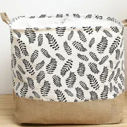 HOUSE OF QUIRK Printed Waterproof Canvas Laundry Storage Baskets-19