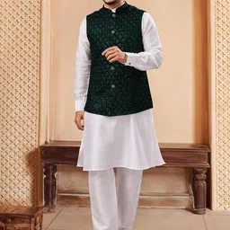 House of Pataudi Printed Nehru Jackets-image-78