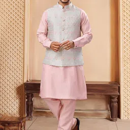 House of Pataudi Printed Nehru Jackets-image-94