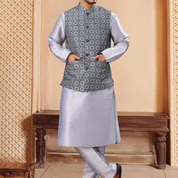 House of Pataudi Printed Nehru Jackets-picture-57
