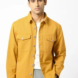 RARE RABBIT Men Feld Spread Collar Cotton Tailored Shacket-32