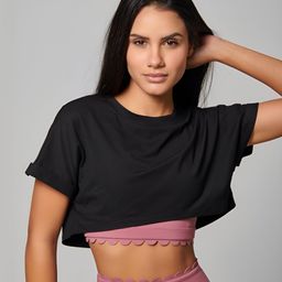 Strongr.Athleisure Women V-Neck Extended Sleeves Dri-FIT Pockets Boxy T-shirt-image-35