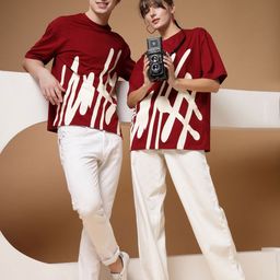 VESTIDO MODAS Unisex Typography Printed Extended Sleeves Pockets T-shirt-4