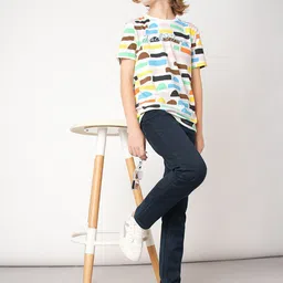 Jack & Jones Junior Boys Printed Cotton T-shirt-image-77