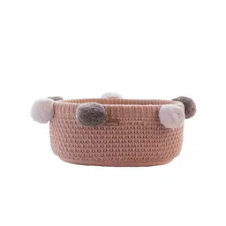Pluchi Pink Self Design Storage Basket Organisers-image-42
