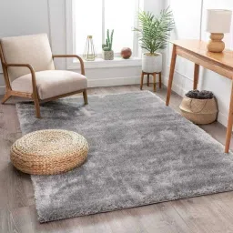 Grey, Beige Polyester Carpet-image-36