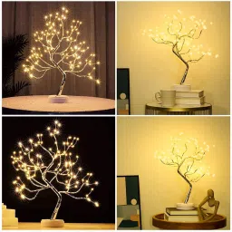 midkart Tabletop 108 LED Tree Light, Battery / USB Operated Mini Artificial Tree with Adjustable Branches for Home Decoration, Warm White Table Lamp image 4
