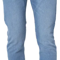 Men Skinny Mid Rise Light Blue Jeans-image-41